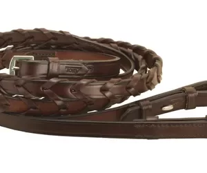 Tory Leather Company 5/8″ x 48″ Pony Laced Reins with Hook Stud Bit Ends